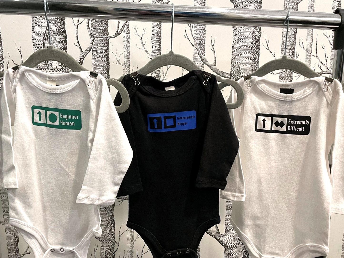 BABY "Extremely Difficult" Trail Sign - Organic Cotton Long Sleeve Bodysuit