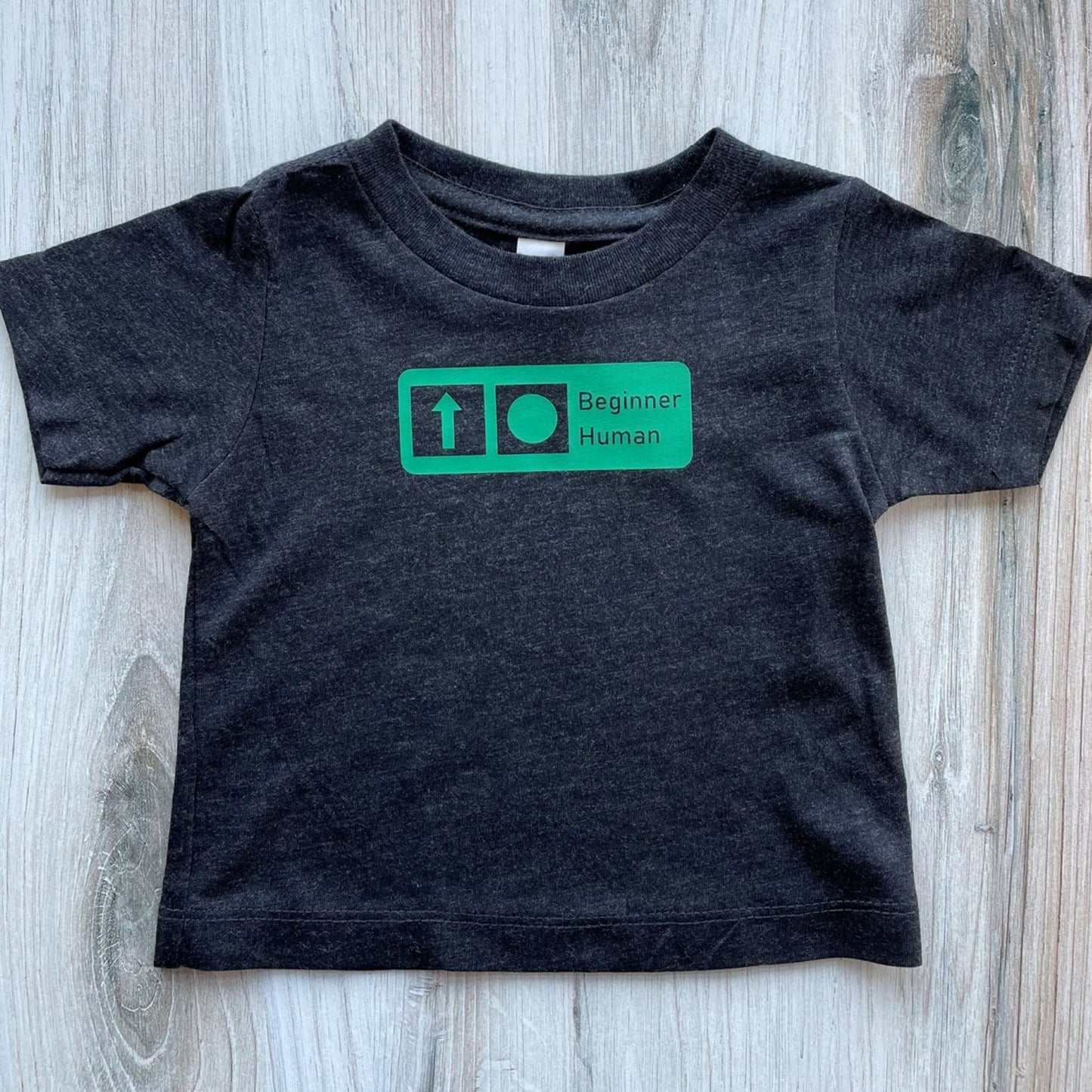 BABY "Beginner Human" Trail Sign Tri-Blend T-Shirt