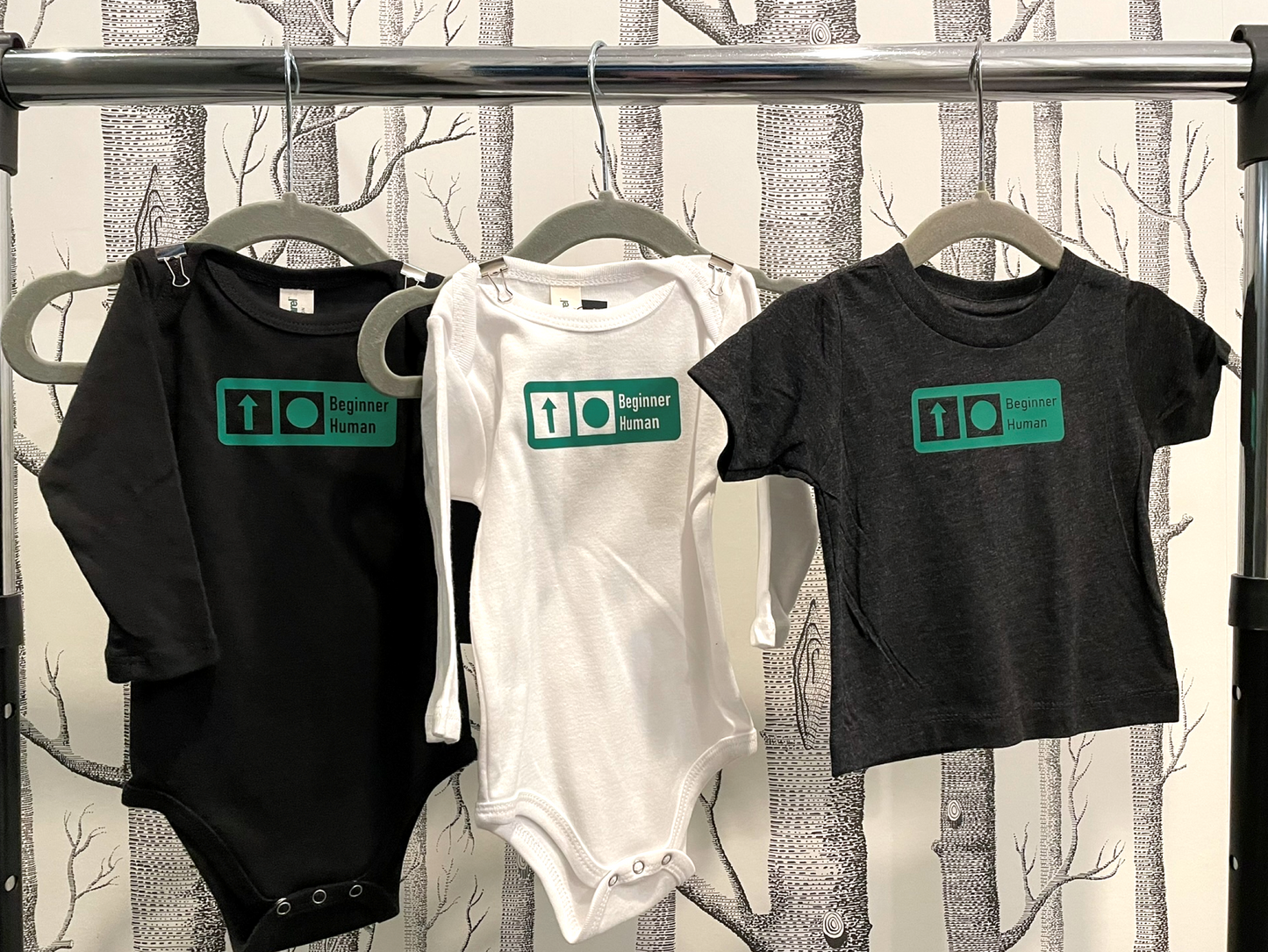 BABY "Beginner Human" Trail Sign Tri-Blend T-Shirt