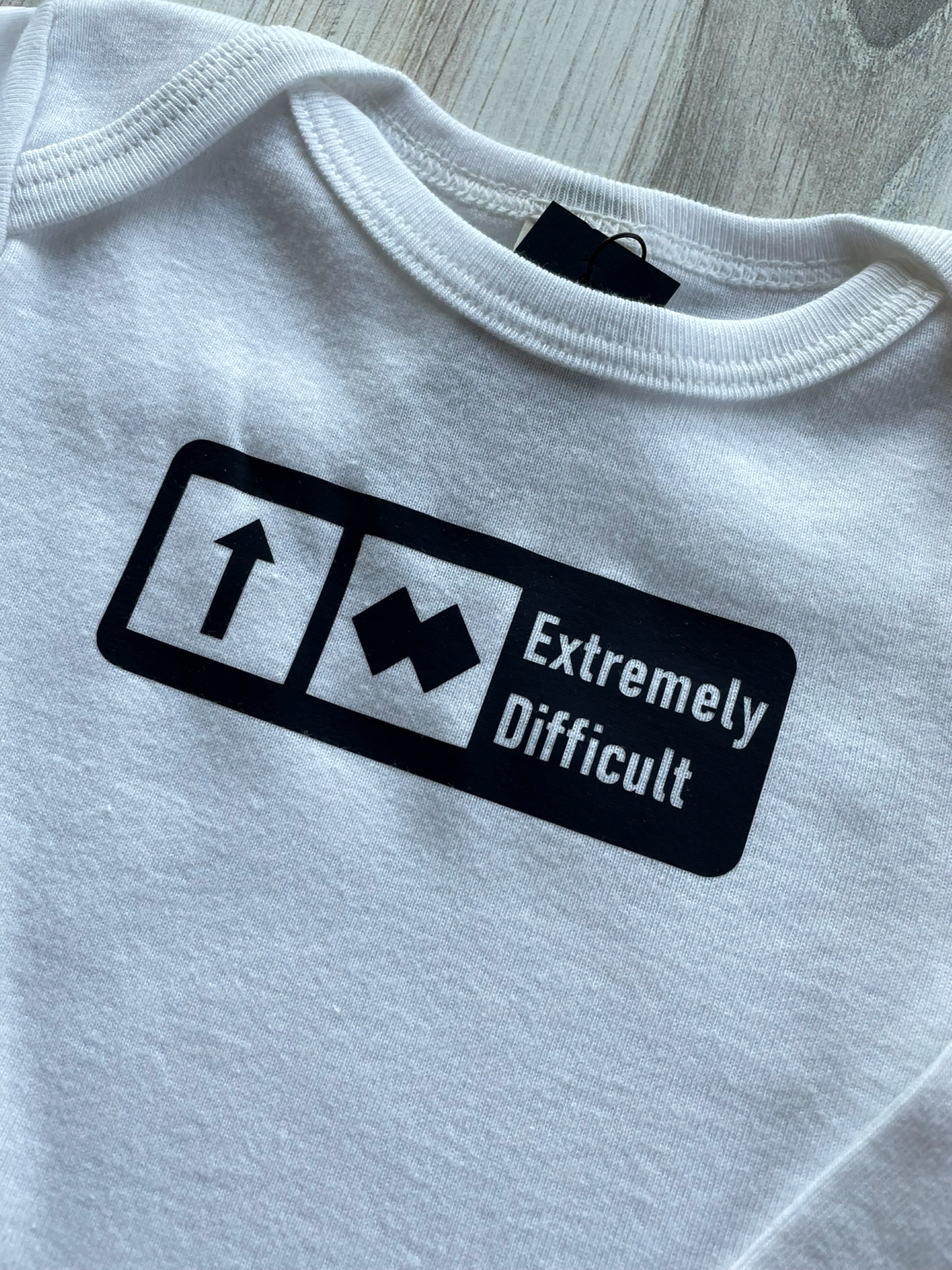 BABY "Extremely Difficult" Trail Sign - Organic Cotton Short Sleeve Bodysuit