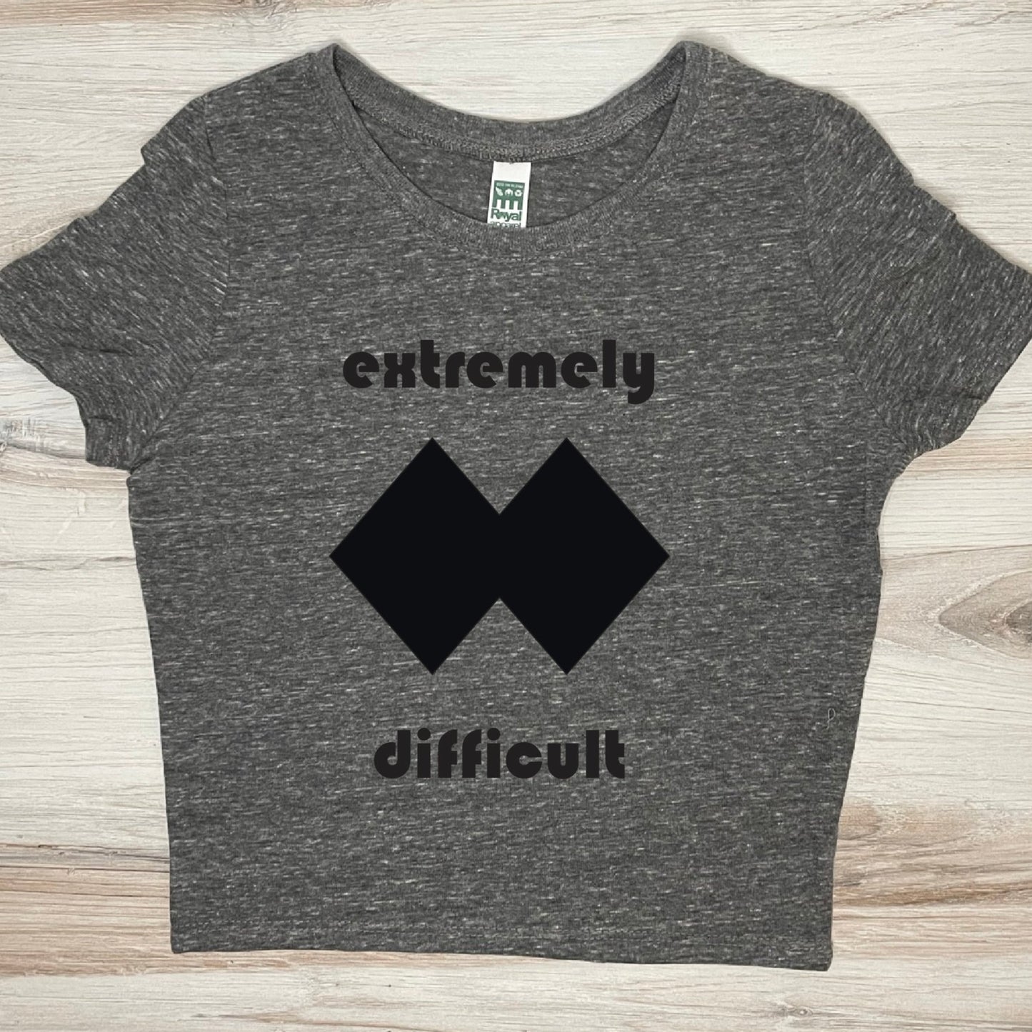 WOMEN'S "Extremely Difficult" Trail Sign Eco Triblend Crop Tee