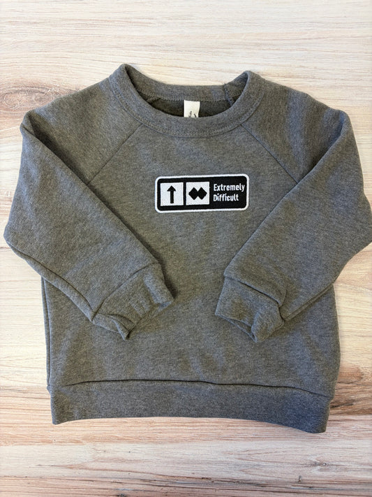 KIDS "Extremely Difficult" Embroidered Trail Sign Sweatshirt