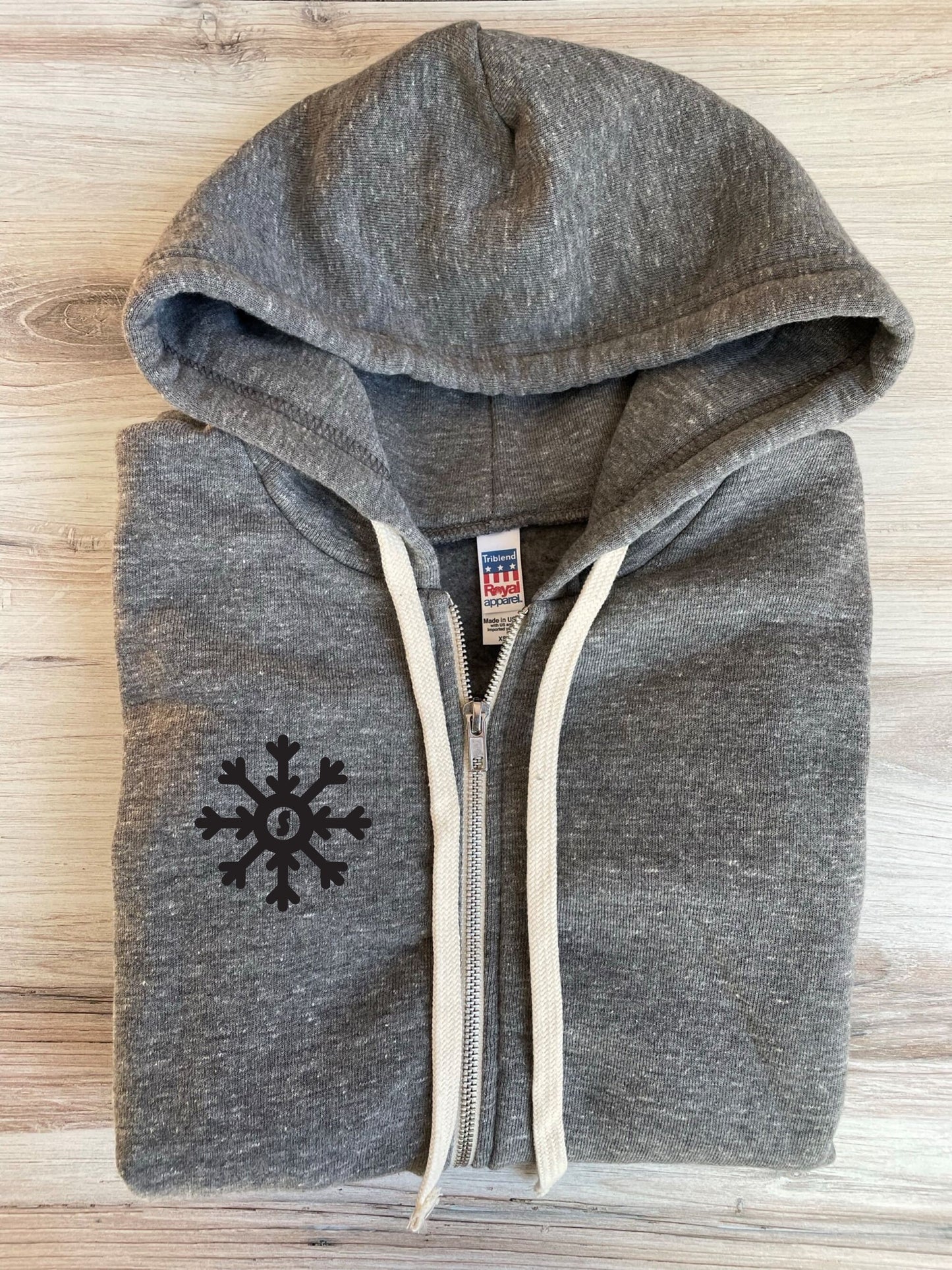 ADULT "Extremely Difficult" Trail Sign Tri-blend Zip Hoodie