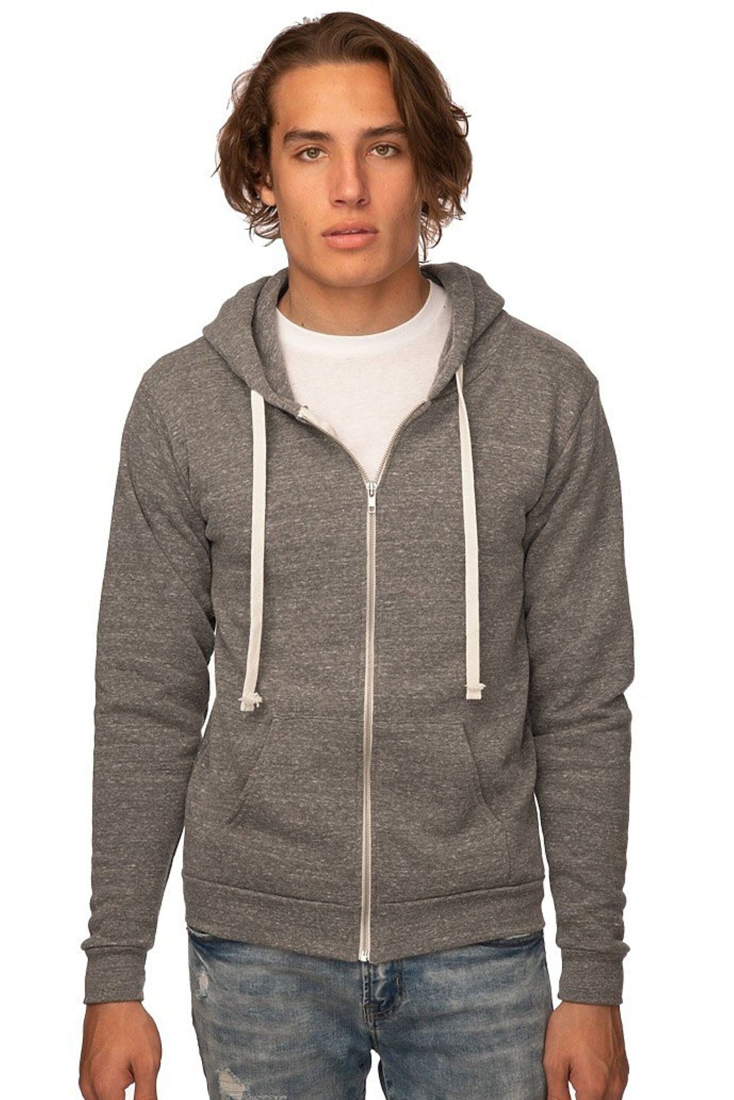 ADULT "Extremely Difficult" Trail Sign Tri-blend Zip Hoodie Version 2