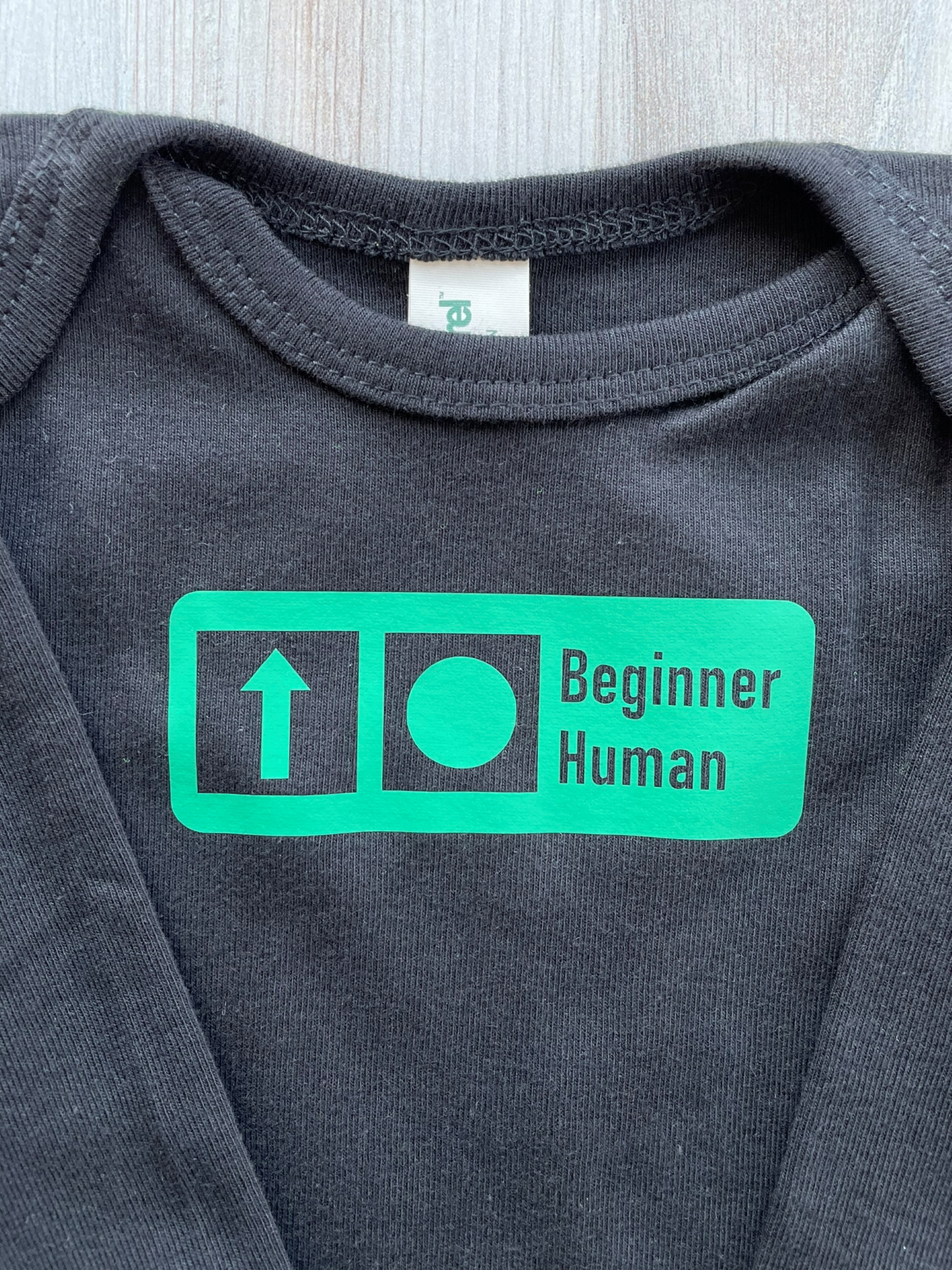 BABY "Beginner Human" Trail Sign - Organic Cotton Long Sleeve Bodysuit