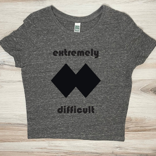 WOMEN'S "Extremely Difficult" Trail Sign Eco Triblend Crop Tee