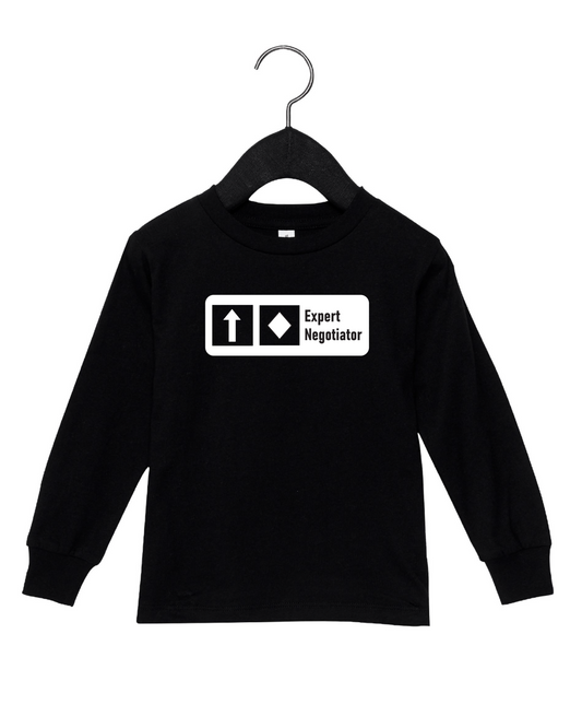 KIDS "Expert Negotiator" Trail Sign Long Sleeve T-Shirt