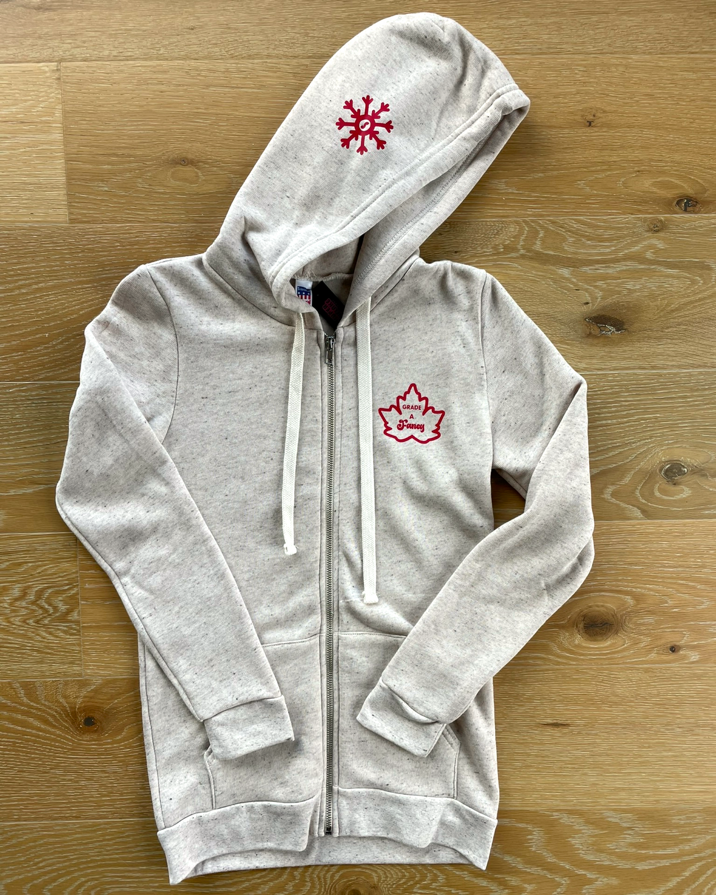 ADULT "Grade A Fancy" Funny Maple Syrup Tri-Blend Zip Hoodie