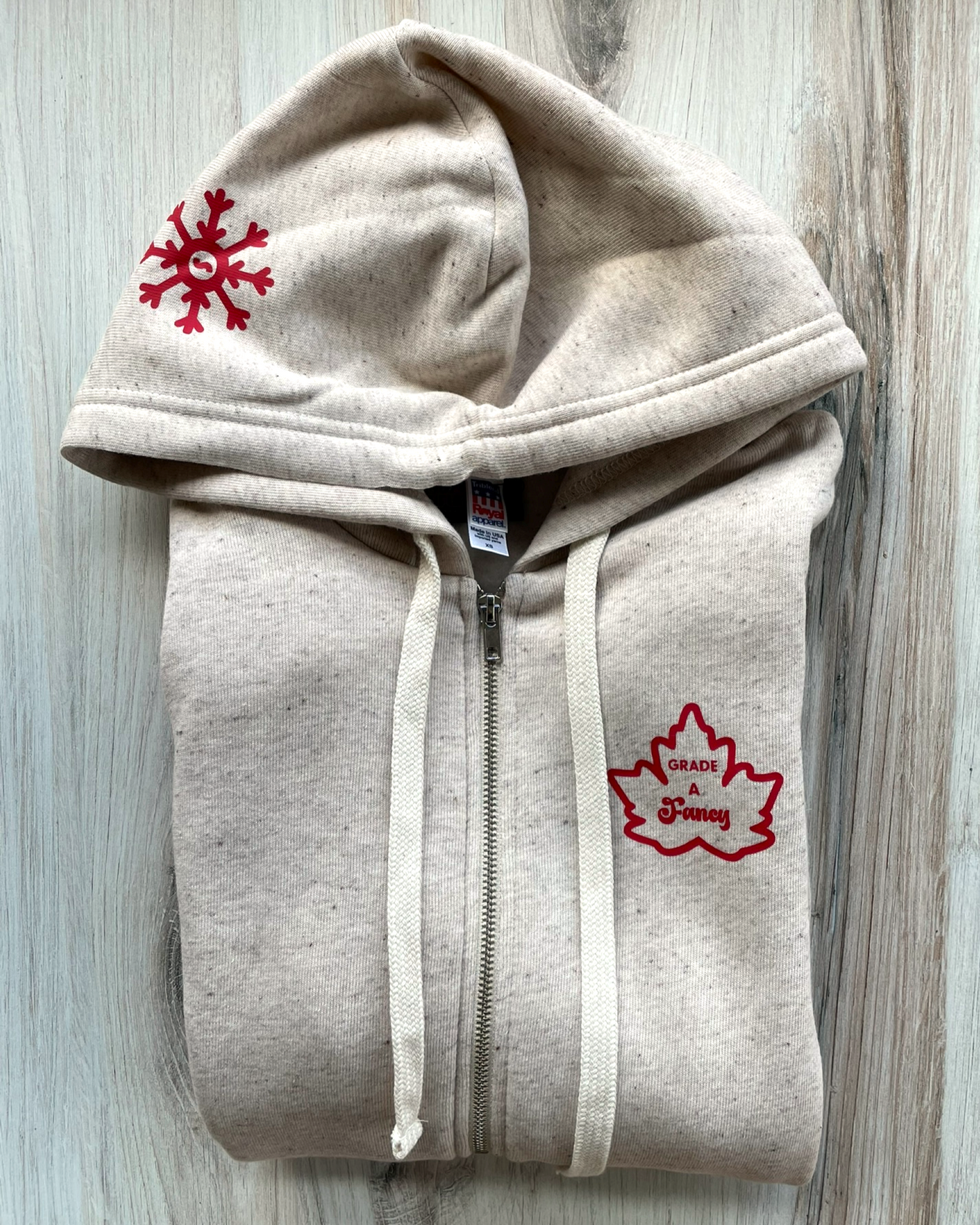 ADULT "Grade A Fancy" Funny Maple Syrup Tri-Blend Zip Hoodie