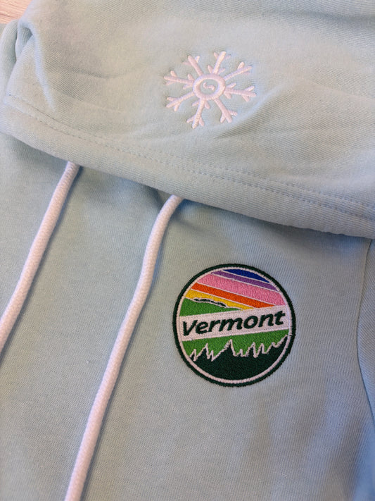 ADULT "Vermont" Circle Embroidered Pullover Hooded Sweatshirt