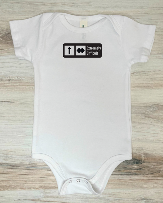 BABY "Extremely Difficult" Trail Sign - Organic Cotton Short Sleeve Bodysuit