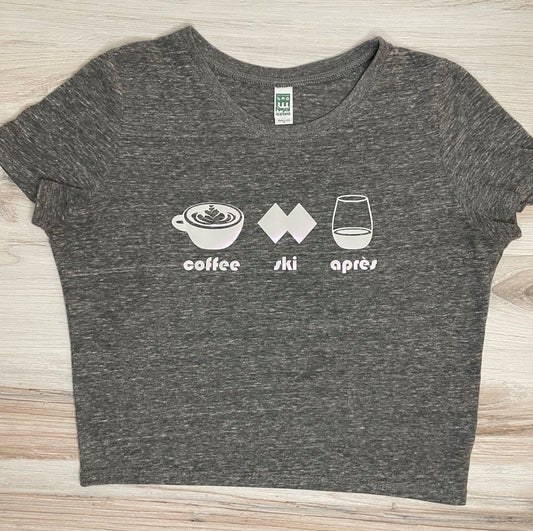 WOMEN'S  “Coffee Ski Après" Eco Triblend Crop Tee